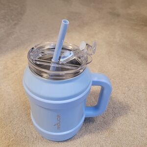 Reduce Blue Insulated Mug with Straw